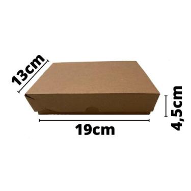 Imagem de 50 und Caixa de Papelão com Tampa 19 x 13 x 4,5 cm Para Doces Salgados