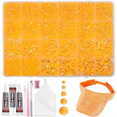 Imagem de 20.000 peças de strass de resina de geleia laranja claro para deslumbramento, tamanhos variados de pedras de cristal, pedras laranjas deslumbrantes para artesanato, strass plano para artesanato de