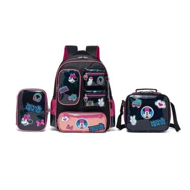 Imagem de Kit Mochila Lancheira Estojo Minnie Infantil Rodinha Escolar Disney Feminina-Feminino