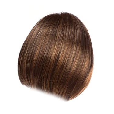Imagem de Cosiki Peruca Curta Com Toque Suave e Franja Marrom Claro, Cabelo Curto Sintético Feminino para Cosplay ou Festas de Halloween