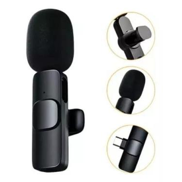 Imagem de Microfone de Lapela Wireless Type-C com Adaptador para iPhone - Tomate