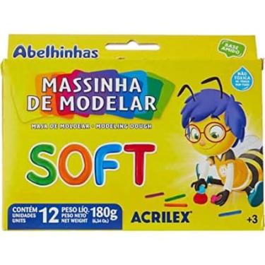 Imagem de Massinha de Modelar Soft, 12 Cores, 180g, Massa de Modelar para Crianças