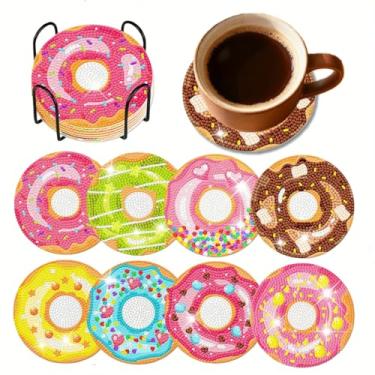 Imagem de SHLUHA Kit de artesanato antiderrapante com pintura de diamante para cães, 6 peças, com suporte completo, pintura de diamante, kit de arte de diamante para adultos, porta-copos de cortiça para casa