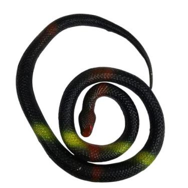 Imagem de Cobra 91cm Grande Brinquedo Borracha Pegadinha PRETA - sm decora