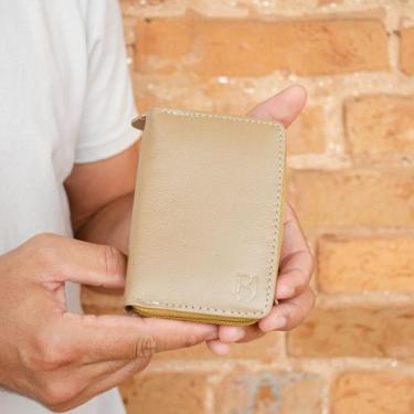 Imagem de Carteira Grande Sanfona Zíper Couro Legítimo Porta Moedas RG - Kraus, 