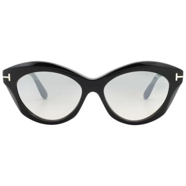 Imagem de Tom Ford Óculos de sol femininos Toni Smok Mirror Cat Eye FT1111 01C 55