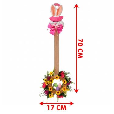 Imagem de Pendente Escapulário Guirlanda Páscoa Cabeça Coelho De 70cm