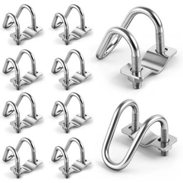 Imagem de Otoolling Pacote com 30 grampos de tubo cruzado para conduíte Emt de 3/10.2 cm, grampos cruzados de parafuso duplo em forma de U, conector de clipe de tubo vertical para construção de estufa, fazenda