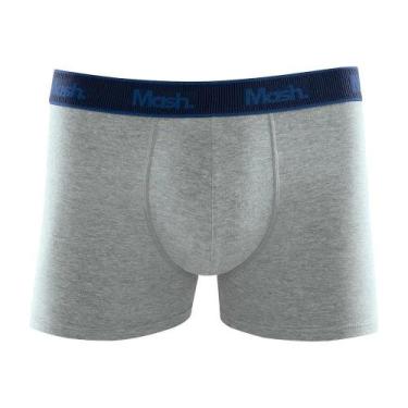 Imagem de Cueca Boxer Cotton Mash Masculina Cós Elástico, G, Cinza mescla claro
