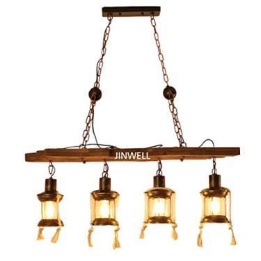 Imagem de Luminária pendente vintage estilo industrial retrô em ferro, com altura ajustável e encaixe para 4 lâmpadas E27. Ideal para sala de jantar, sala de estar, cozinha, bar e decoração com estilo