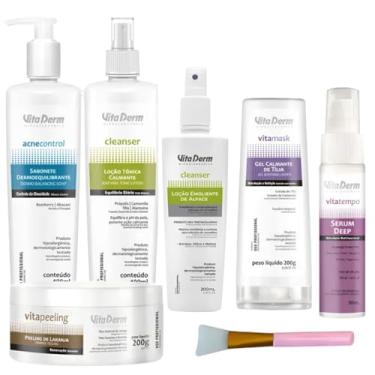 Imagem de Kit Limpeza De Pele Vita Derm Com Protetor Solar 6 Produtos