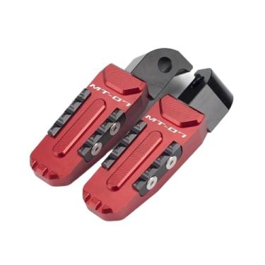 Imagem de Anti-derrapante CNC Foot Pegs Apoio para os pés do passageiro traseiro para MT07 MT 07 MT-07 2014-2022 2020 2019 2018 2017 2016(Red)