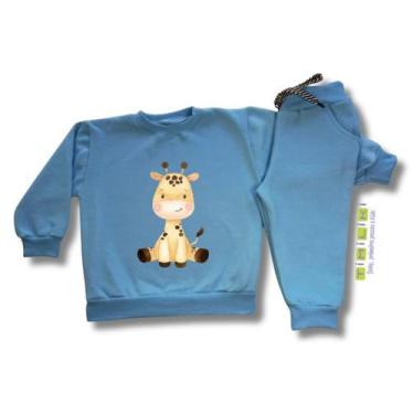 Imagem de Conjunto de Moletom Bebê Infantil inverno Unissex Zoo Girafa - Timilik