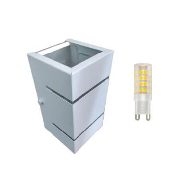 Imagem de Arandela 2 Frisos 2 Focos Branca Led 8x8x15 - Mundo Shop 