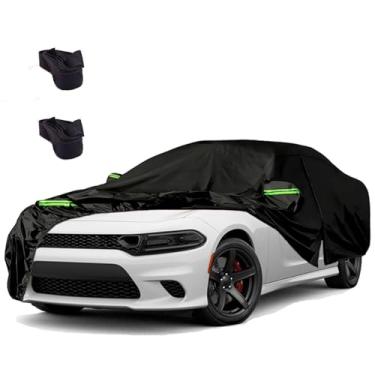 Imagem de Capas de carro à prova d'água para Dodge Charger Car Cover 2006-2026, capa de carregador Dodge de alta densidade 210T, capa completa externa com porta com zíper, proteção UV, à prova de vento, à prova