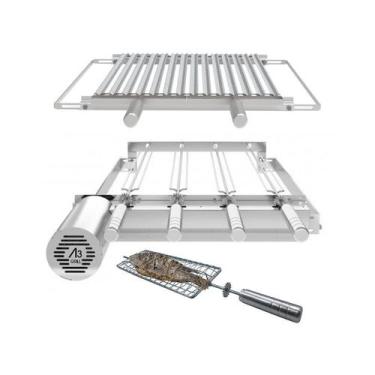 Imagem de A3 Grill Ajustável - Motor Giratório para 4 Espetos + Suporte Ajustáve