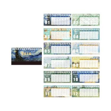 Imagem de Calendário De Mesa Vintage 2026 Com Notas E Planejador Mensal Para Cas