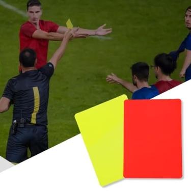 Imagem de 6 peças de cartas de árbitro de futebol de alta visibilidade, vermelho e amarelo, conjunto portátil compacto para partidas de futebol, treinamento, ligas, vermelho, Yelloe