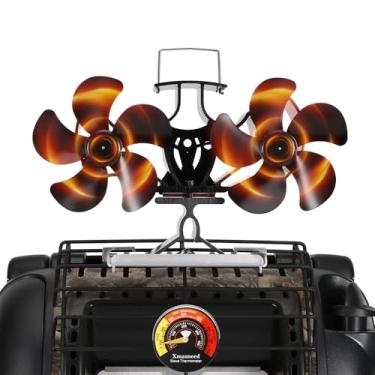 Imagem de Xmasneed Ventilador de fogão a lenha compatível com aquecedor Buddy, ventilador de lareira alimentado por calor de 10 lâminas com suporte compatível com aquecedores, acampamento ao ar livre, uso