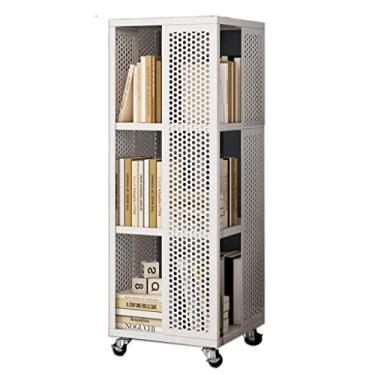 Imagem de Prateleira infantil giratória 360, estante com rodinhas de 2 a 6 camadas, organizador independente de armazenamento de livros com rodas para quarto, casa e escritório