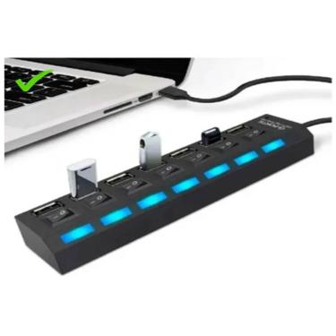 Imagem de Hub USB 7 Portas Led c/ Chave Seletora 2.0 Hi Speed