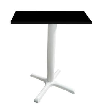 Imagem de Mesa ômega Ferro Branco 74 Cm (alt) Base Em X Tampo Mdp Quadrado Preto 80 Cm (larg) X 2,50 Cm (alt)