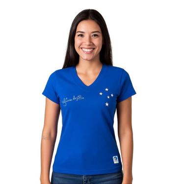 Imagem de Camisa Cruzeiro Feminina Retrô Dirceu Lopes Azul