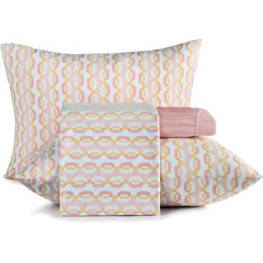 Imagem de Jogo de Cama Altenburg Bossa 6 Malharia 4 Peças Queen Laranj