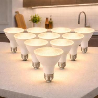 Imagem de Kit 10 Lampada Led Par30 11w 3000k Branco Quente E27 110v/220v Branco 
