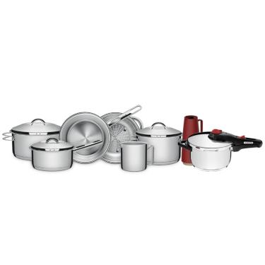 Imagem de Jogo Panelas Tramontina Solar Inox 7 Peças Fundo Triplo