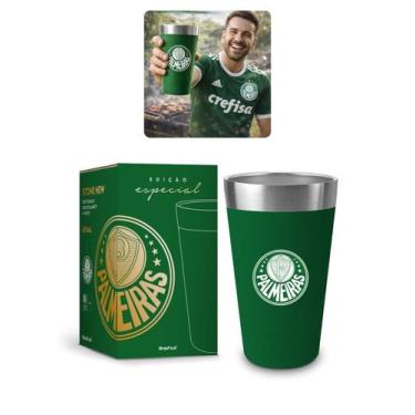 Imagem de Copo Térmico Stone Inox 473Ml Oficial Cerveja Time Palmeiras - Visujoi