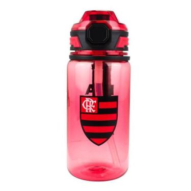 Imagem de Garrafa Plástico Com Canudo 650ml - Flamengo - Mileno