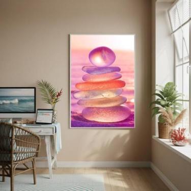 Imagem de Quadro Decorativo Vidro Marinho Rosa-70X50Cm - Quadros On-Line