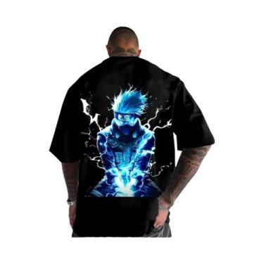 Imagem de Camiseta Unissex Oversized De Algodão Com Estampa Kakashi Hatake, Cami