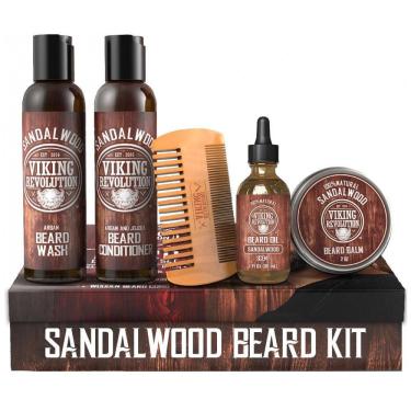 Imagem de Kit para Barba Profissional Portátil com Cera e Pente, 5 Itens, VIKING REVOLUTION 4354162784, Preto
