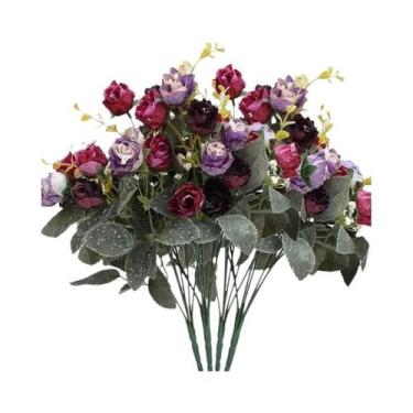 Imagem de Pequenas Flores Artificiais De Seda Rosa 1/2PCS Para Decoração De Casa