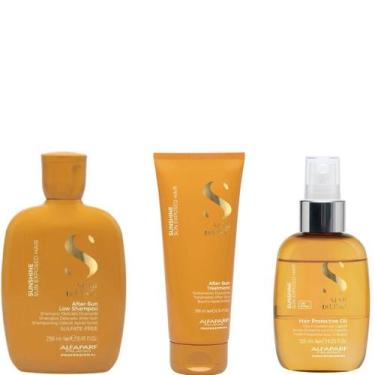 Imagem de Kit Alfaparf Semi Di Lino Sunshine Shampoo 250ml + Pós-Sol 200ml e Óle