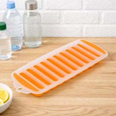 Imagem de Forma de Gelo Palito Silicone + Plastico PP 10 Cavidades - Fasini