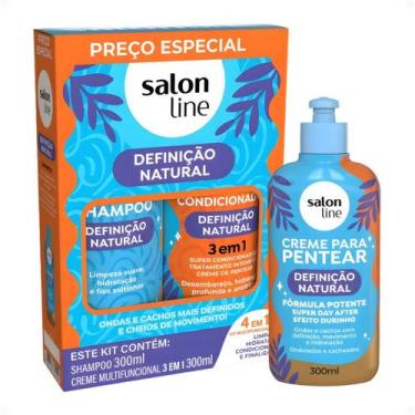 Imagem de Kit Salon Line Definição Natural: Shampoo, Creme Multifuncional 300ml 