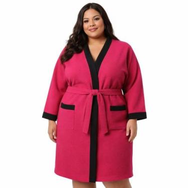 Imagem de Roupão Banho Unissex Feminino Masculino Adulto Plus Size Xgg - Kolin E