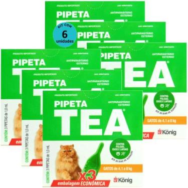 Imagem de Pipeta Tea 1,0 ml Antiparasitário Contra Pulgas Para Gatos de 4,1 até 
