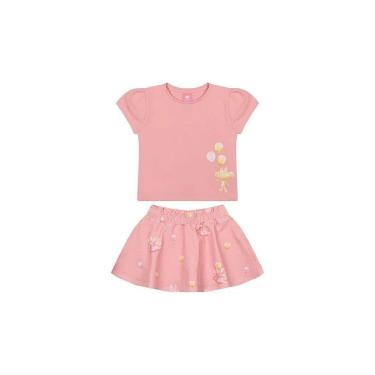 Imagem de Conjunto Curto Lilica Ripilica Blusa Short Saia New Fun Rosa-Feminino