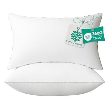 Imagem de Enchimento de almofada (pacote com 2, 30,5 x 50,8 cm, branco) – Hipoalergênico ultramacio microfibra branca durável almofada de sofá | 100% fibra virgem para travesseiro decorativo interno, cama e