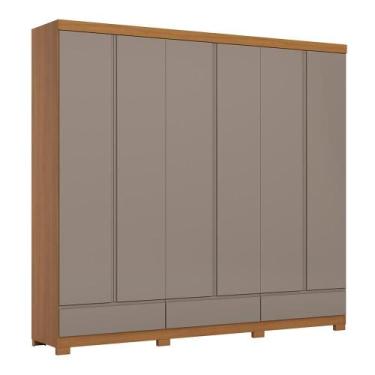 Imagem de Guarda Roupa Casal Imperial 6 Portas 9 Gavetas - Móveis Henn, Cinamomo