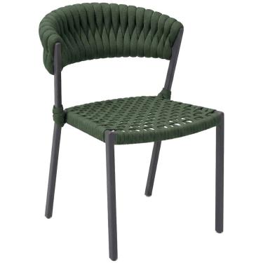 Imagem de Cadeira Laguna Corda Náutica Em Alumínio área Trama Verde Musgo