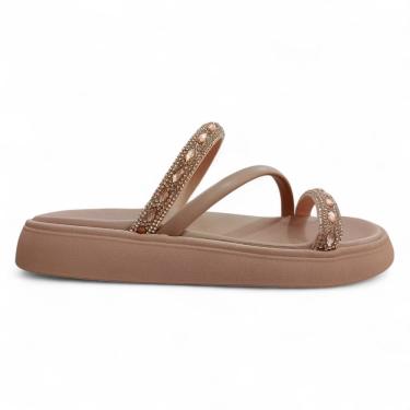 Imagem de Chinelo Papete Feminino Moleca Três Tiras Strass 5469.121