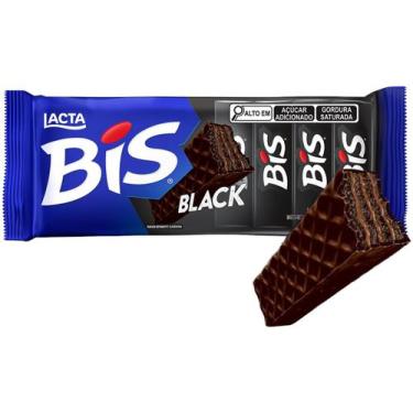 Imagem de Bis Black 100,8g - Lacta, 1 Pacote com 16 unidades, Meio Amargo