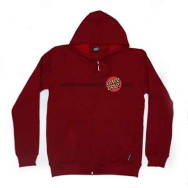 Imagem de Moletom Santa Cruz Canguru Aberto Classic Dot - Vermelho Bordô-Masculino