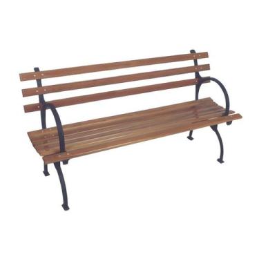 Imagem de Banco de Jardim e Praça Arco Iris em Madeira Verniz Marrom - Luminária