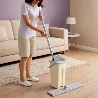 Imagem de Mop Esfregão Balde Refis Limpeza Piso Absorção Rápida Centrífugo Remov
